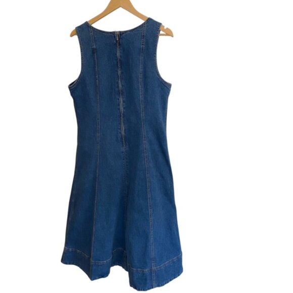 1. State Scoop Neck sleeveless denim Fit & Flare Dress XLarge - Picture 4 of 5